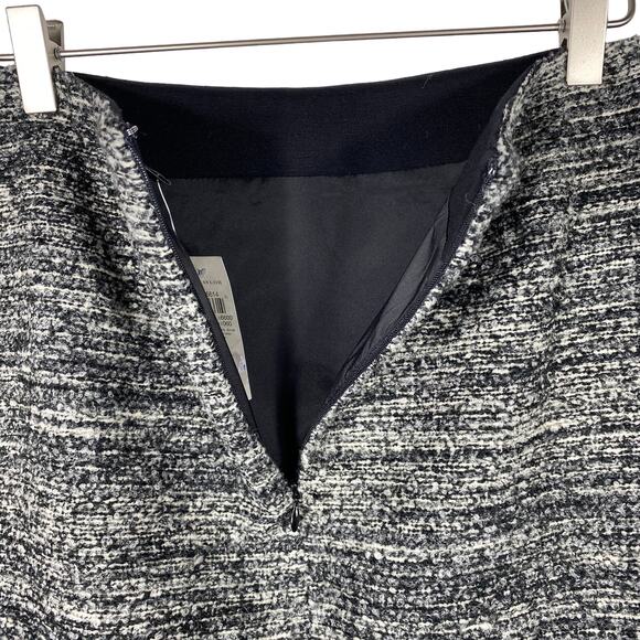 Ann Taylor Tweed Skirt Sz 6 Gray Black White Above Knee Wool Blend Academia NEW! - Picture 7 of 11